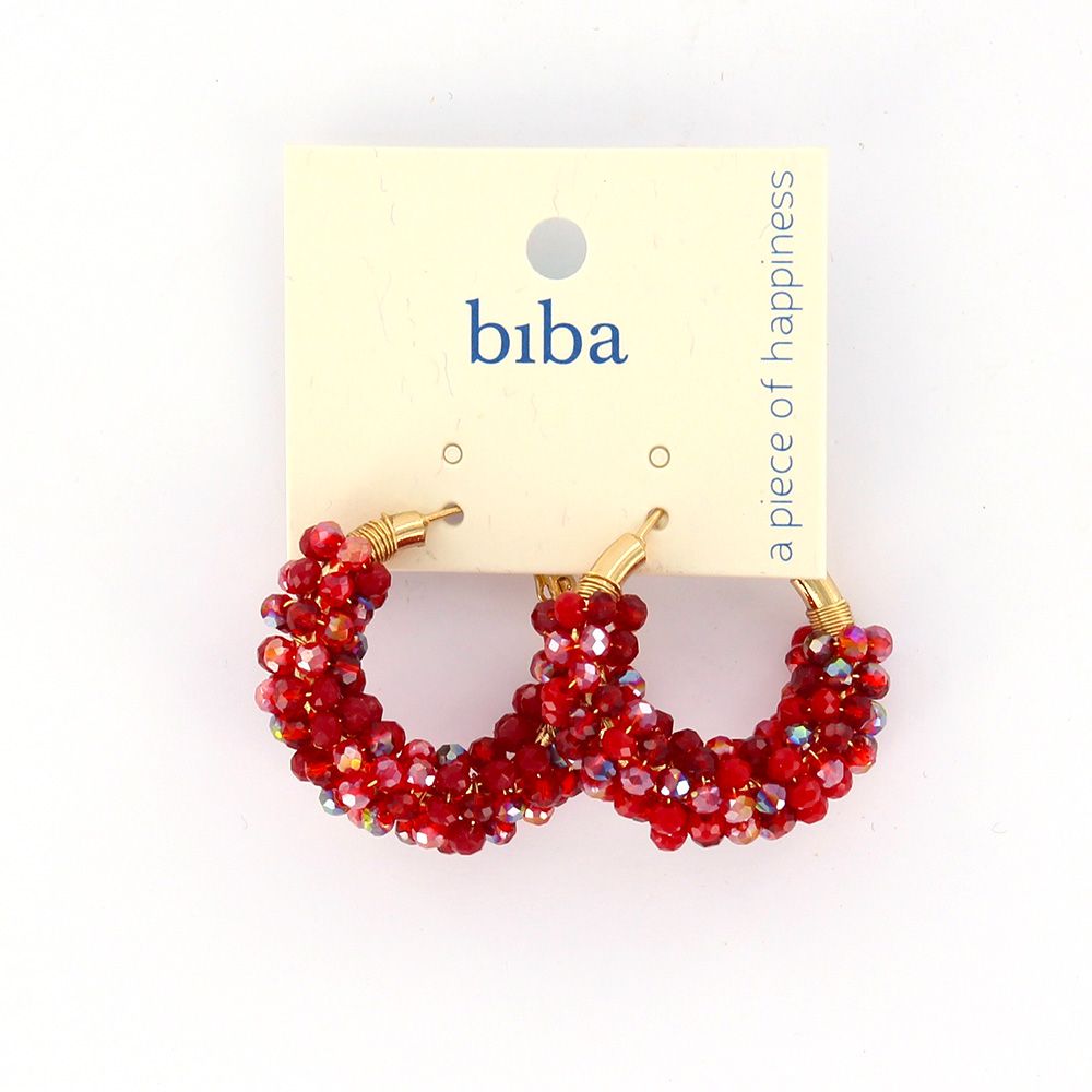 Biba oorringen Statement Sparkle Red - 82691