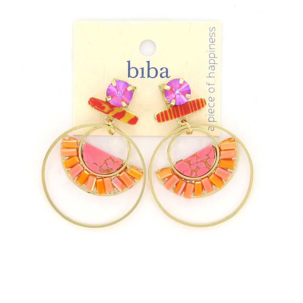 Biba oorbellen Bohemian Orange - 82868