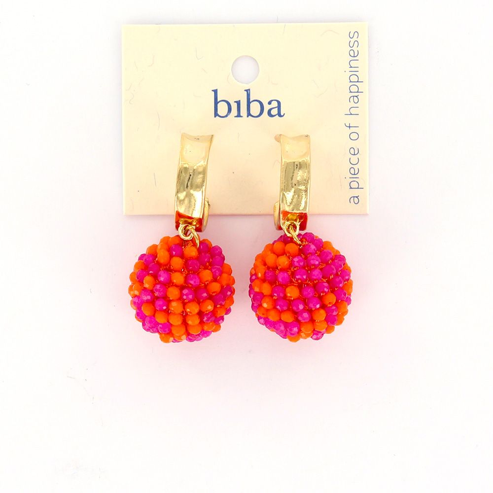 Biba oorbellen Enjoy Orange-Fuchsia - 82902