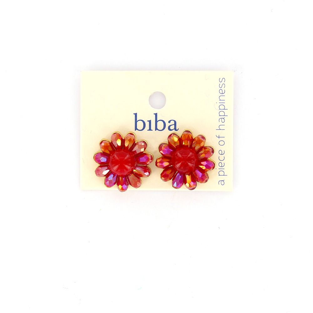 Biba oorbellen Flower Red - 83587