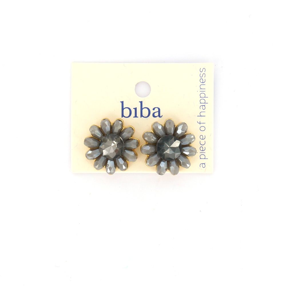 Biba oorbellen Flower Grey - 83587