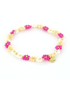 Biba armband Flowers - 54965-Roze