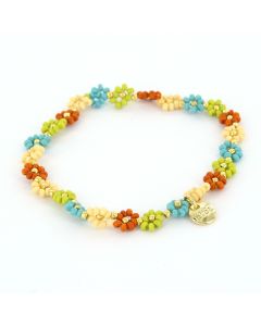 Biba armband Flowers - 54965-Blauw