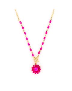 Biba ketting Flower Fuchsia - 61478