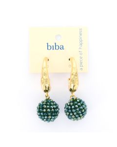 Biba oorbellen Treasure Beads Petrol - 82695