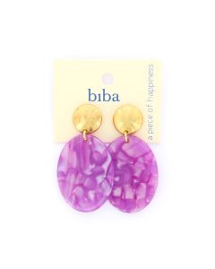 Biba oorbellen Marble Essentials Purple - 82754