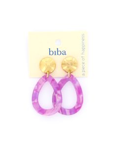 Biba oorbellen Marble Essentials Purple - 82755