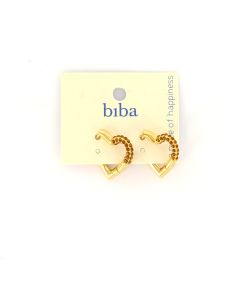 Biba oorbellen Glamour Heart - 83097-Bruin