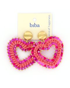 Biba oorbellen Heart - 83313-Roze