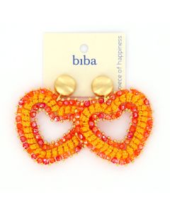 Biba oorbellen Heart - 83313-Oranje
