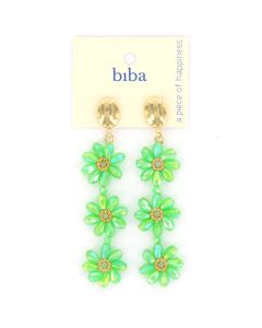 Biba oorbellen Flowers Green - 83318