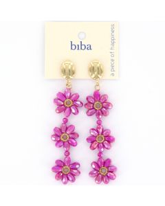 Biba oorbellen Flowers Purple - 83318