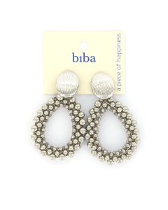 Biba oorbellen Crystal Beads - 83331-Zilverkleur