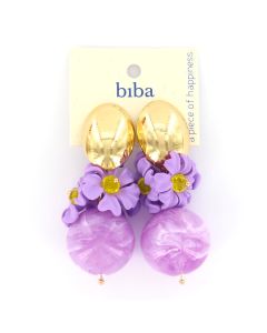 Biba oorbellen Flowers Lilac - 83340