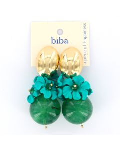 Biba oorbellen Flowers Green - 83340