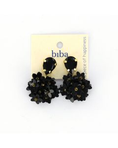 Biba oorbellen Flowers Black - 83372