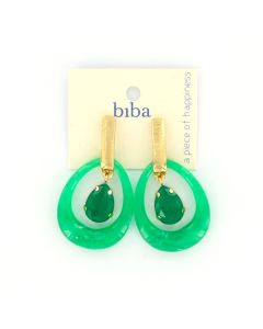 Biba oorbellen Posh Pieces - 83444-Groen