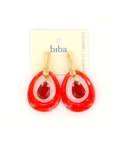 Biba oorbellen Posh Pieces - 83444-Rood
