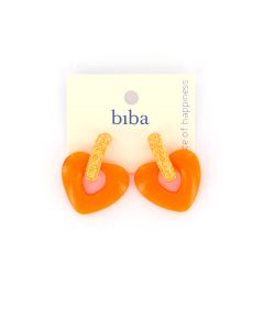 Biba oorbellen Heart Orange - 83447