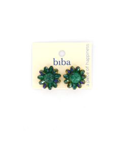 Biba oorbellen Flower Dark Green - 83587