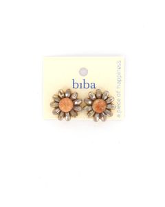 Biba oorbellen Flower Caramel - 83587