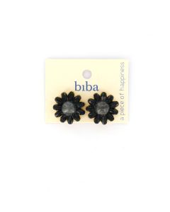 Biba oorbellen Flower Black - 83587