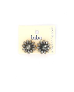 Biba oorbellen Flower Grey - 83587