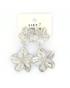 Liet & Joliet oorbellen Flowers - J8099-Zilverkleur