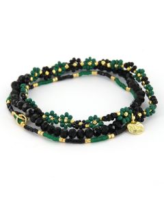 Biba Armbandenset Beads & Flowers-Groen