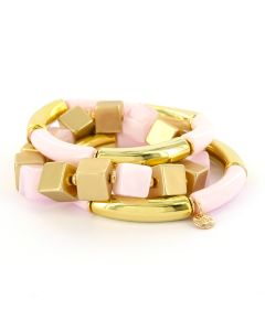 Biba Armbandenset Pink Blocks - 3-774