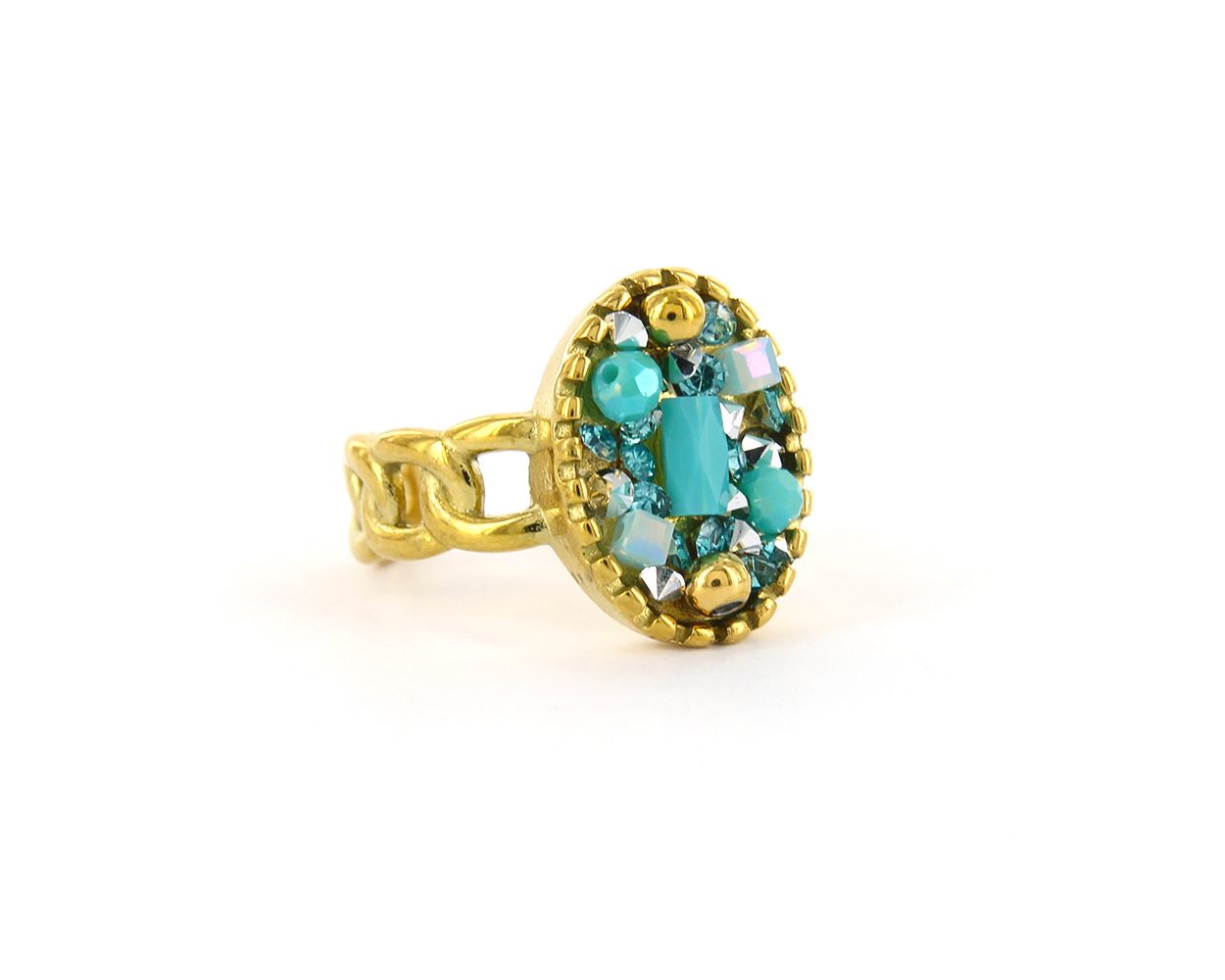 Biba Ring Crystal Turquoise - 7241