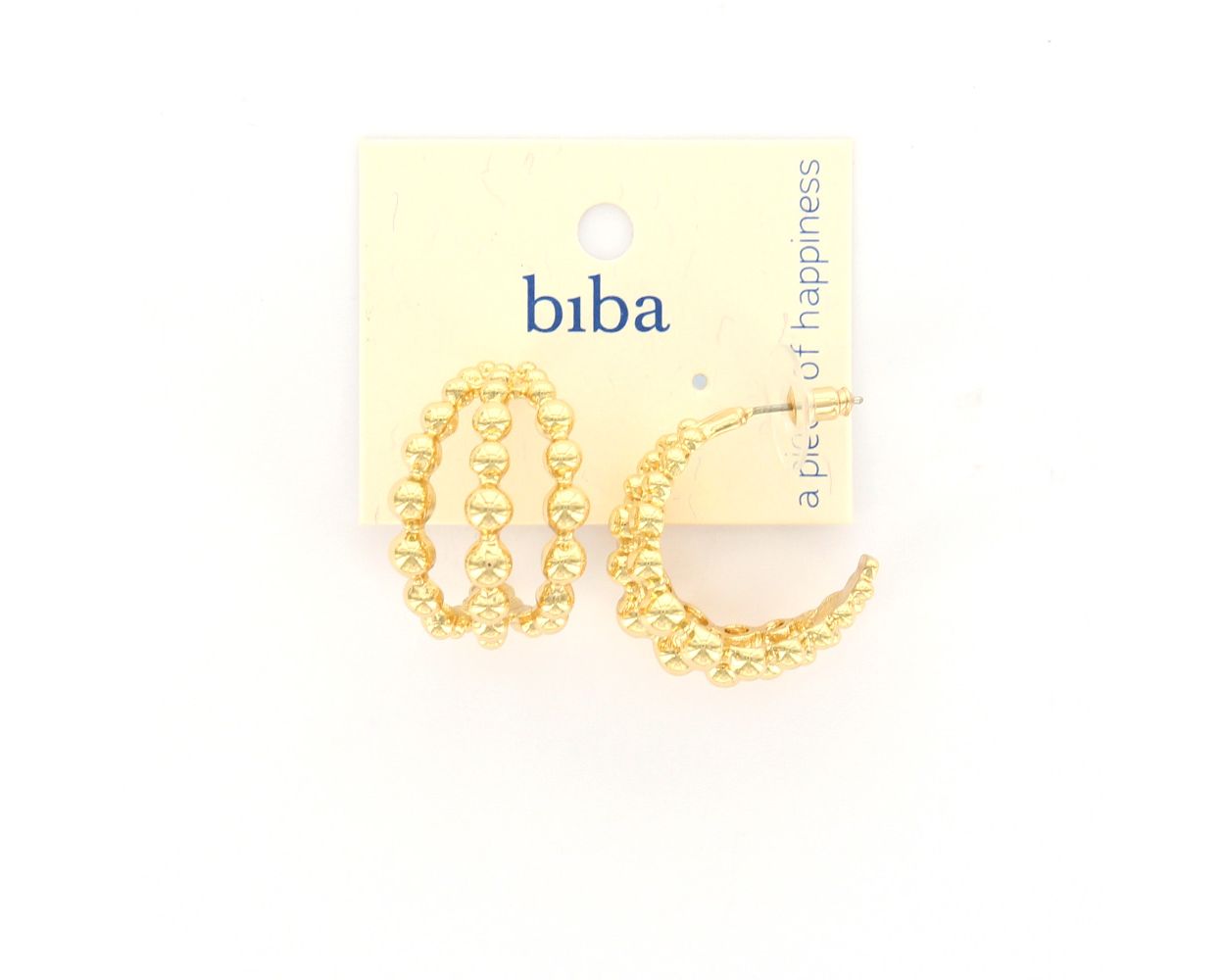 Biba oorbellen Metal Tripple Beauties Gold Color - 82709