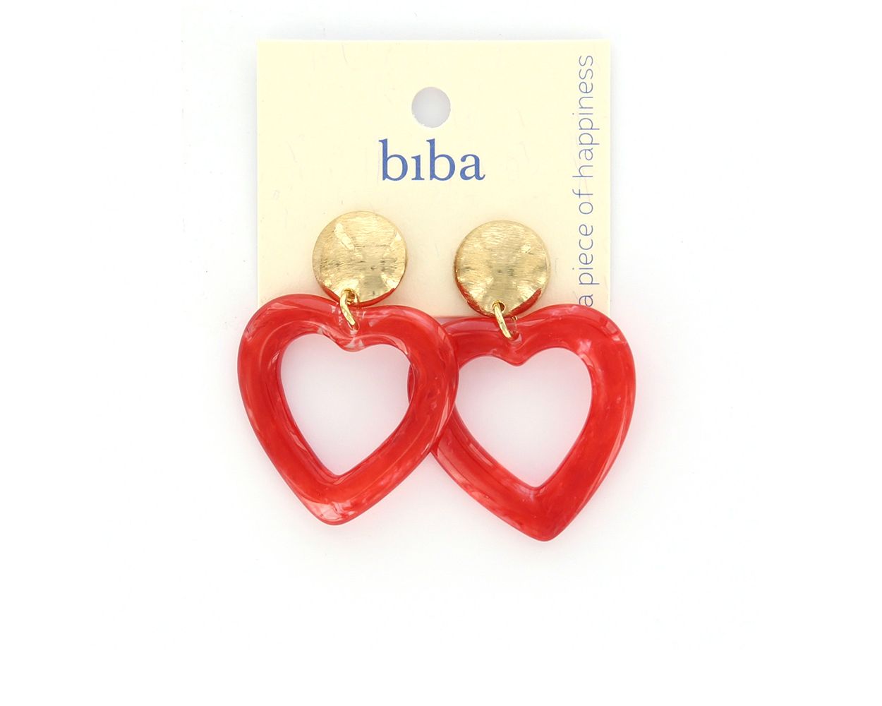 Biba oorbellen Heart Red - 82821