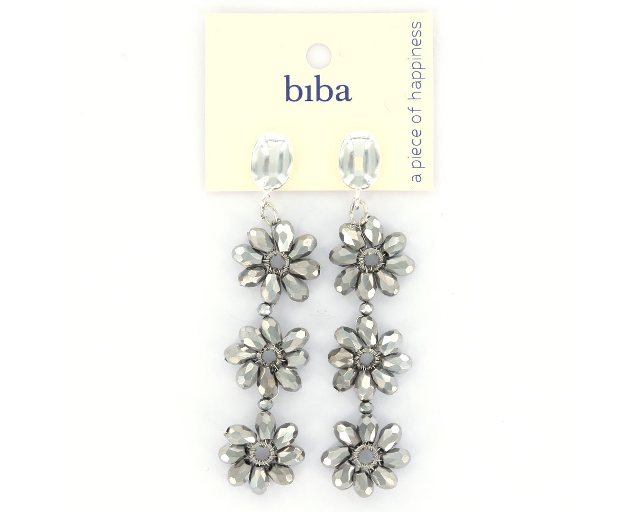 Biba oorbellen Flowers Grey - 83318