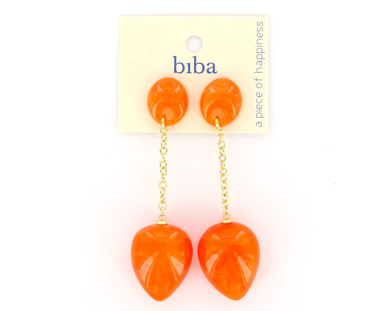 Biba oorbellen Hanging Drop Orange - 83420