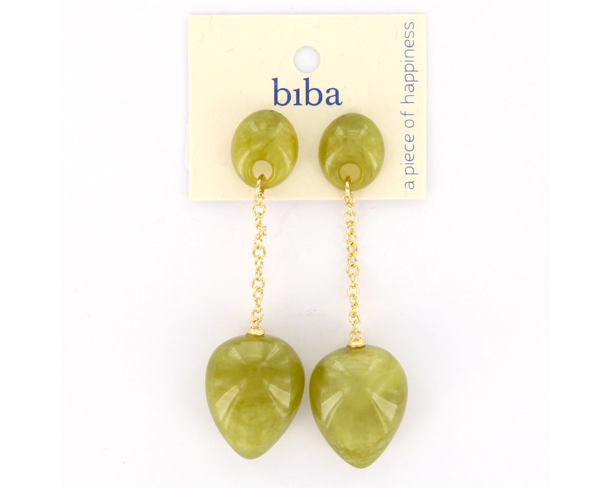 Biba oorbellen Hanging Drop Olive - 83420