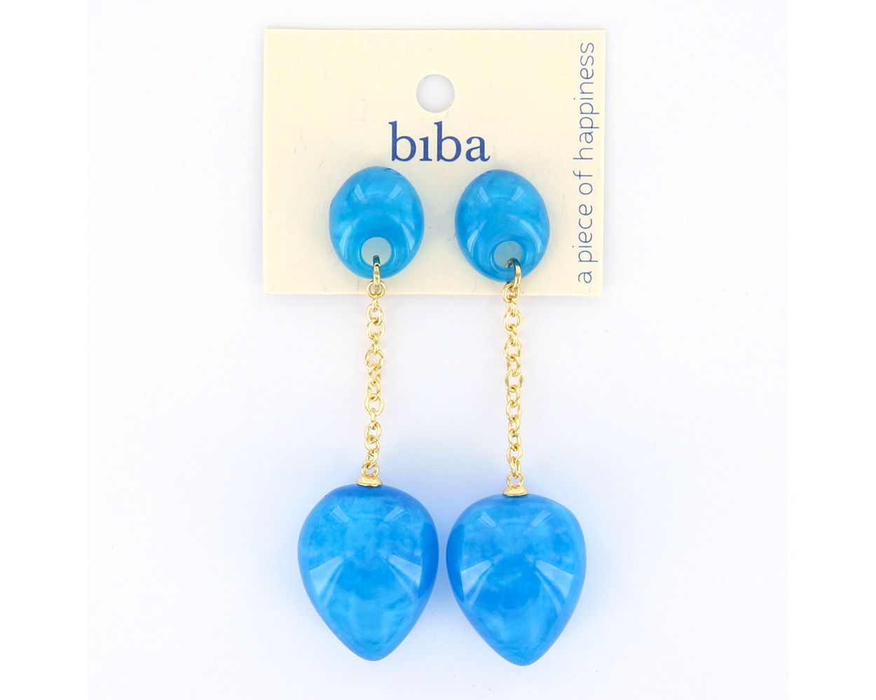 Biba oorbellen Hanging Drop Blue - 83420